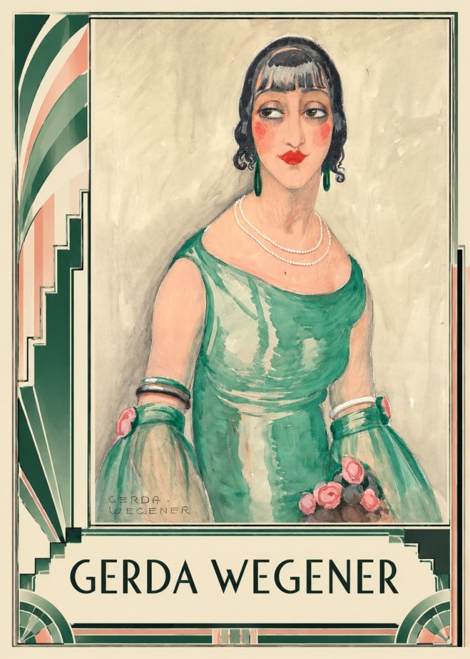 Gerda Wegener Portrait of a Woman in Green Dress No2 - Plakat