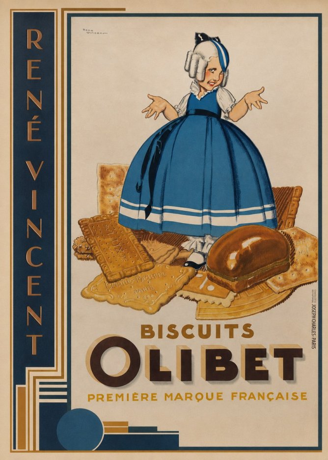 René Vincent Biscuits Olibet No2 - Plakat