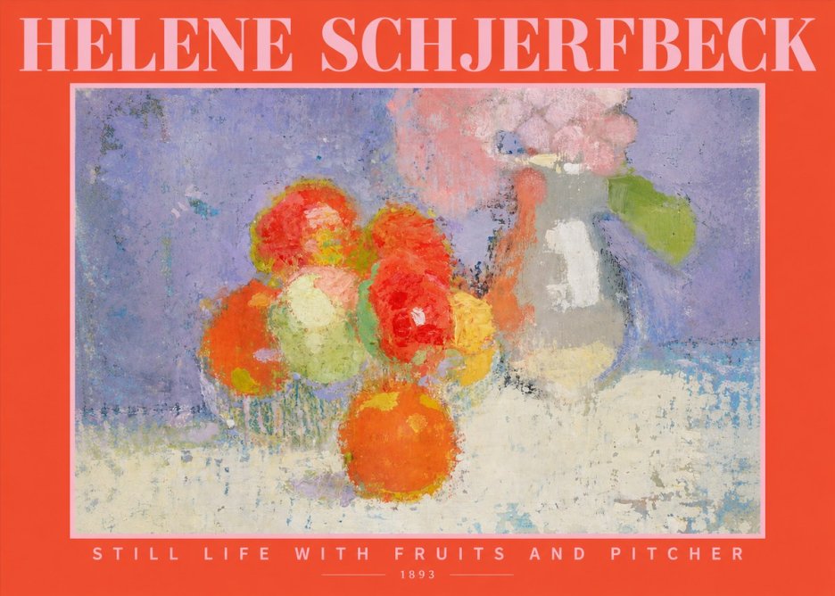 Helene Schjerfbeck Still Life with Fruits and Pitcher No2 - Plakat