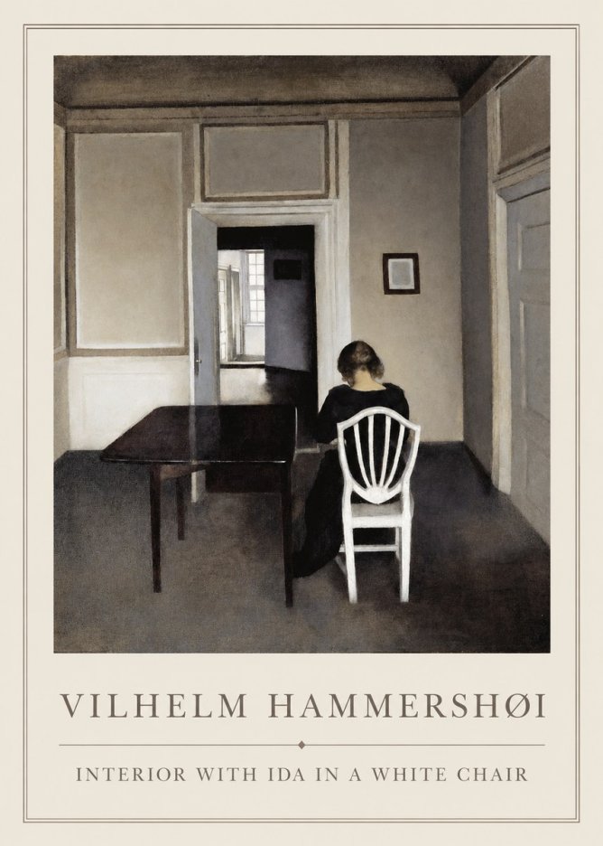 Vilhelm Hammershøi Interior with Ida in a White Chair No1 - Plakat