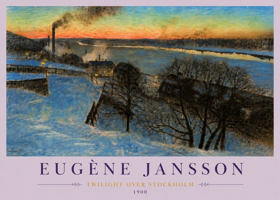 Eugène Jansson Twilight over Stockholm No6 - Plakat
