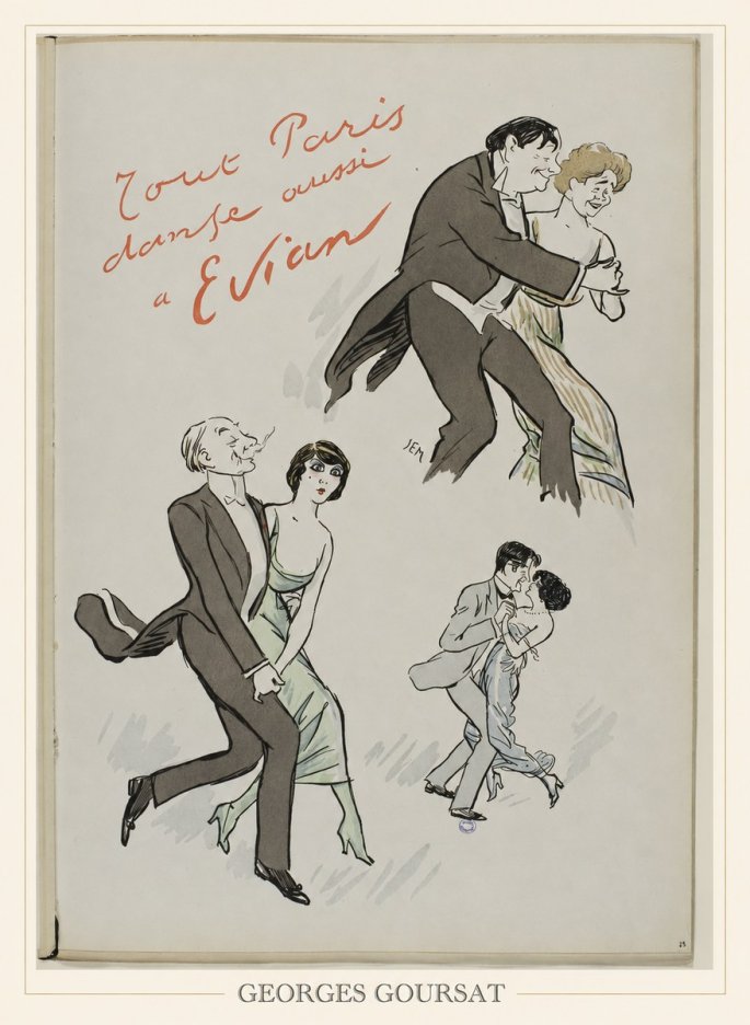 Georges Goursat Tout Paris Danse Aussi À Evian No6 - Plakat