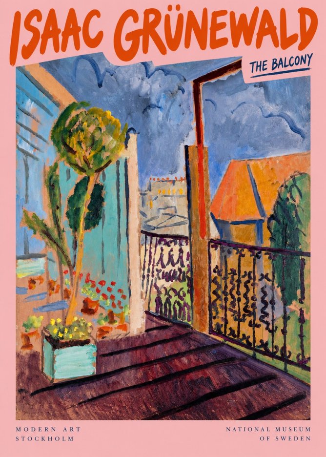 Isaac Grünewald The Balcony No2 - Plakat