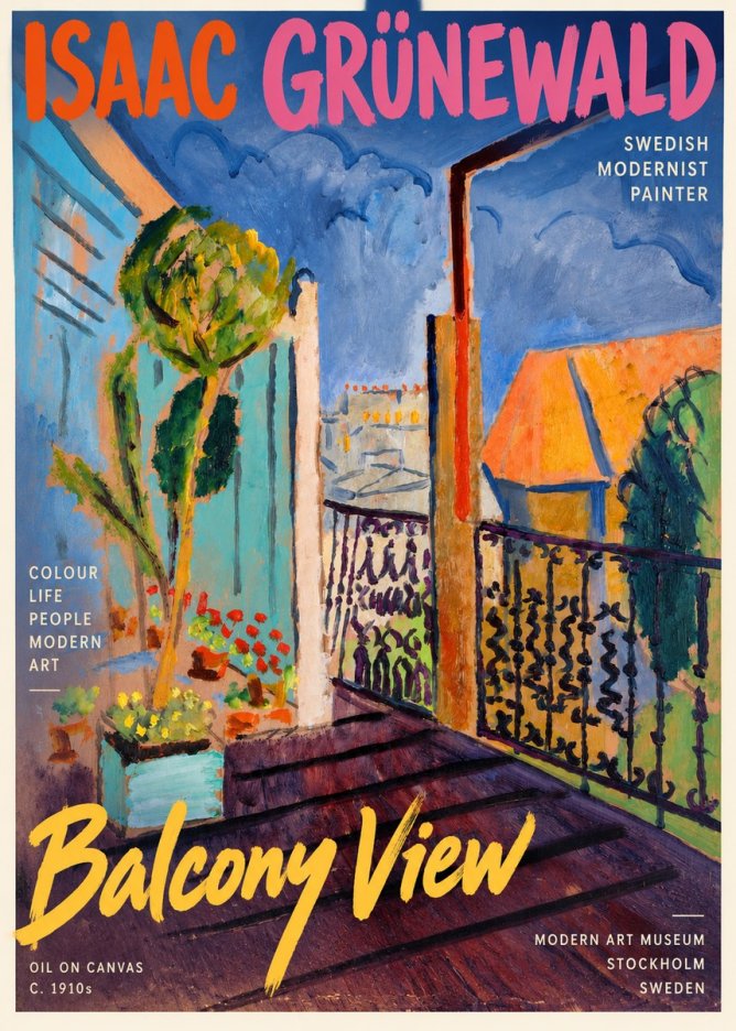 Isaac Grünewald The Balcony No4 - Plakat