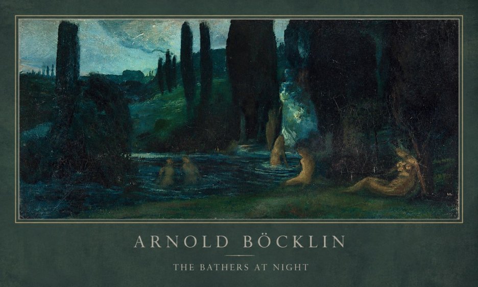 Arnold Böcklin The Bathers at Night No1 - Plakat
