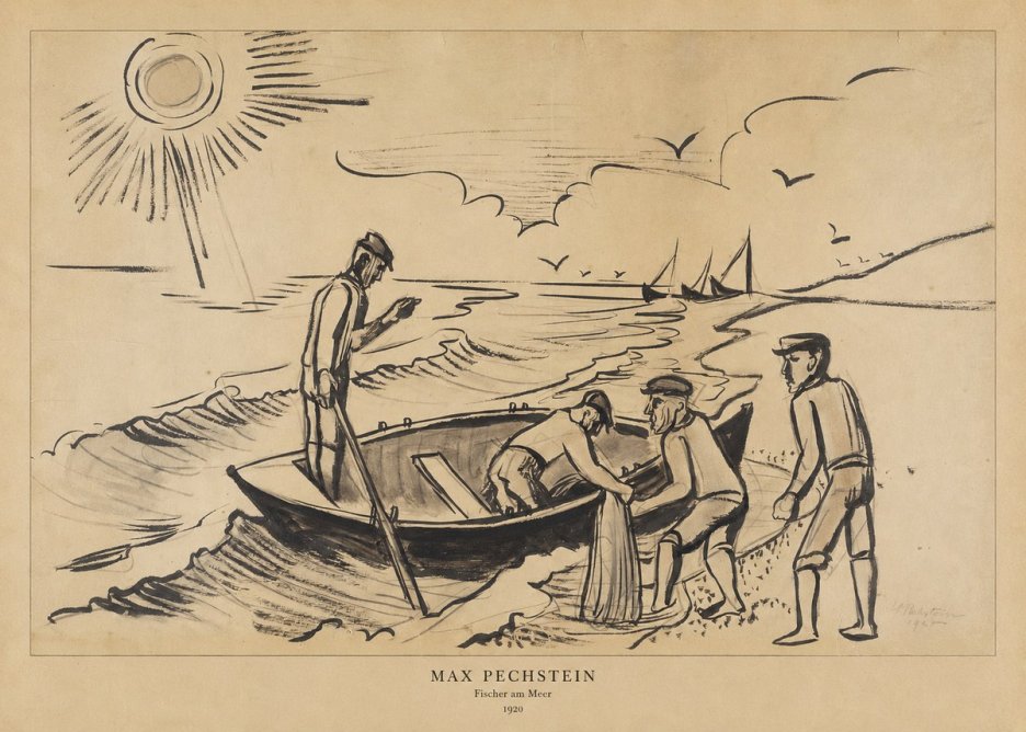 Max Pechstein Fischer Am Meer - 1920 No6 - Plakat