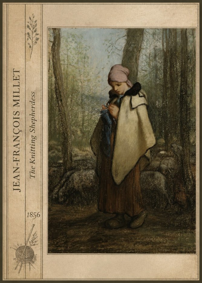 Jean-François Millet The Knitting Shepherdess · 1856 No3 - Plakat