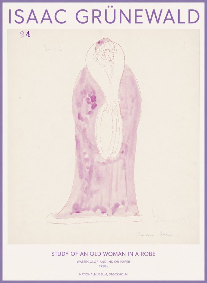 Isaac Grünewald Study of an Old Woman in a Robe No1 - Plakat