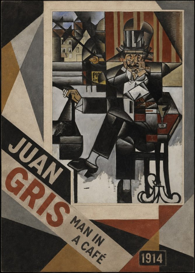 Juan Gris Man in a Café No4 - Plakat