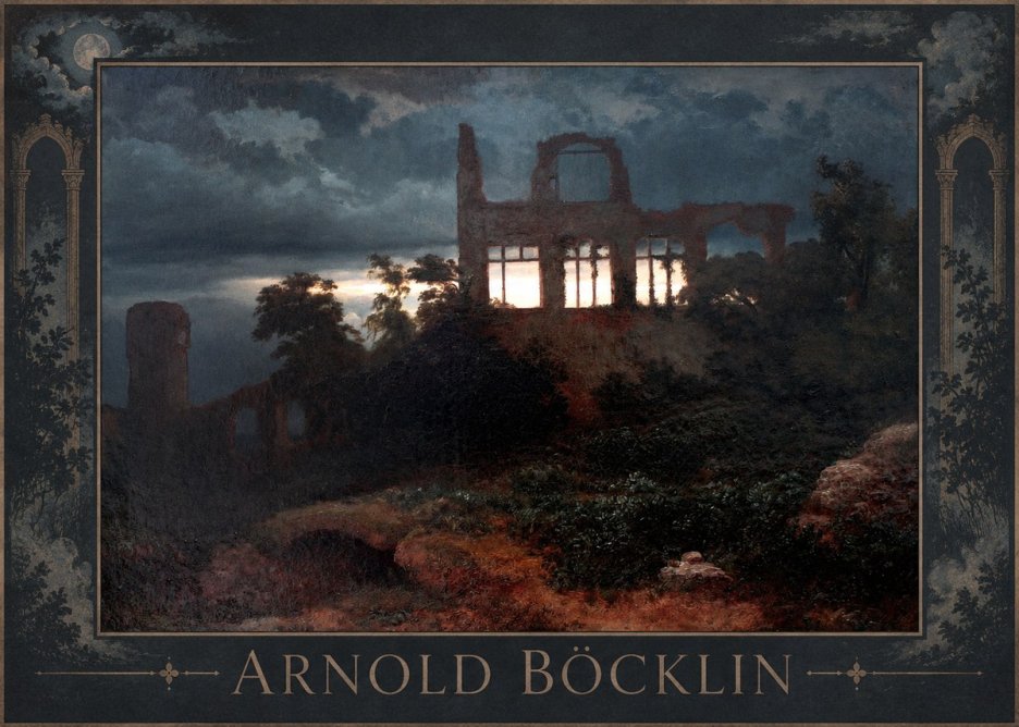 Arnold Böcklin Ruined Castle No1 - Plakat