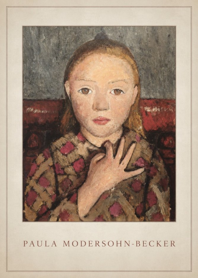 Paula Modersohn-Becker Girl in Checked Blouse No4 - Plakat