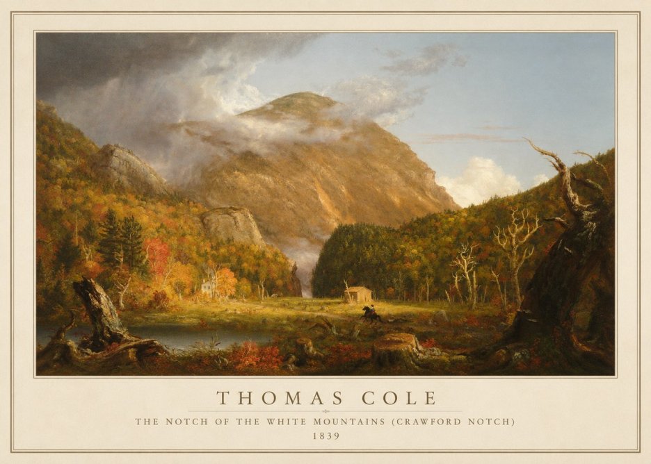 Thomas Cole The Notch of the White Mountains (Crawford Notch) No1 - Plakat