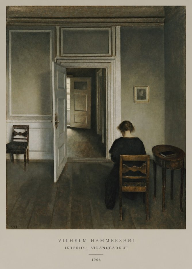 Vilhelm Hammershøi Interior, Strandgade 30 II No5 - Plakat