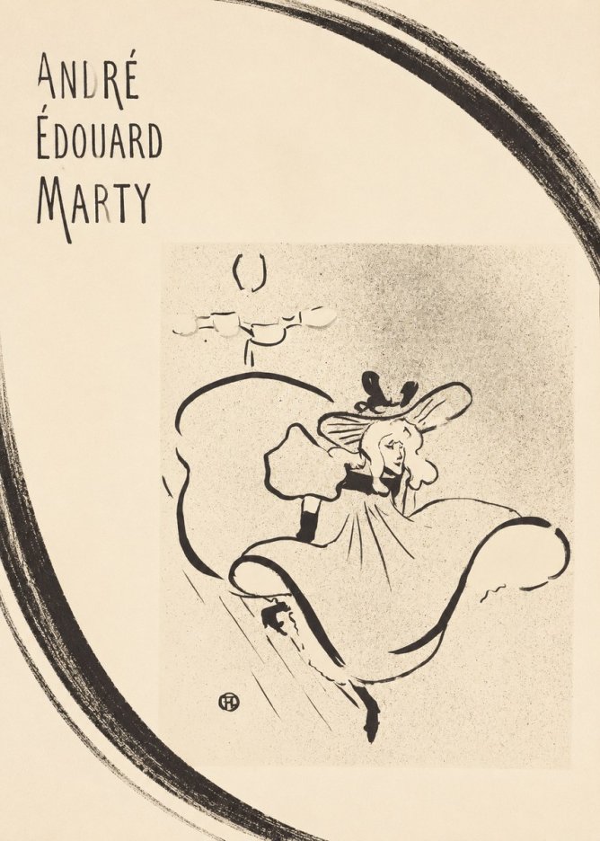 André Édouard Marty Elegant Woman with Hat No5 - Plakat