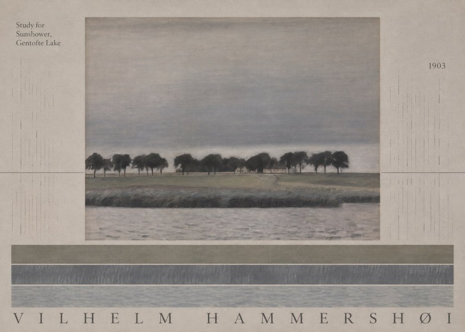 Vilhelm Hammershøi Study for Sunshower, Gentofte Lake No6 - Plakat