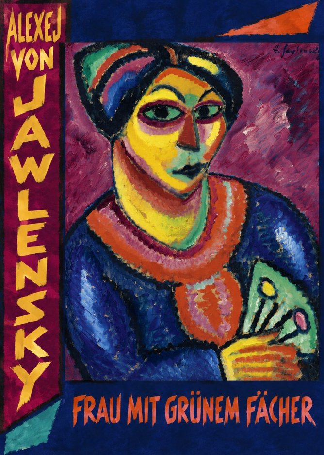 Alexej von Jawlensky Frau Mit Grünem Fächer No3 - Plakat