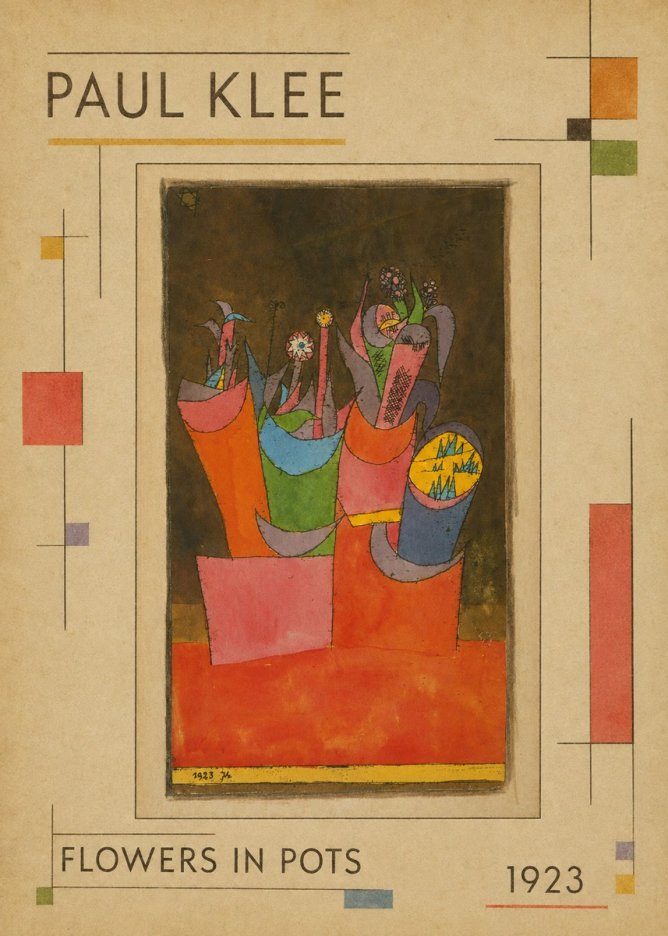 Paul Klee Flowers in Pots No1 - Plakat