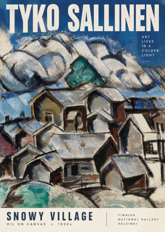 Tyko Sallinen Snowy Village No2 - Plakat