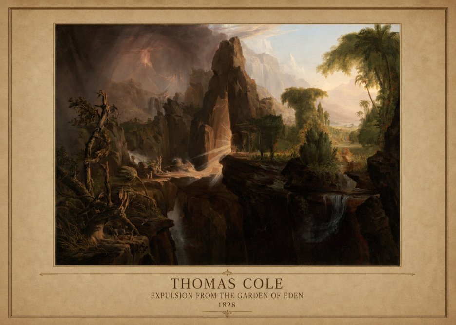 Thomas Cole Expulsion from the Garden of Eden II No1 - Plakat