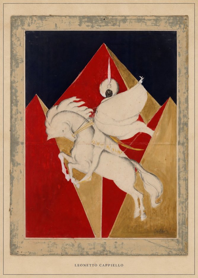 Leonetto Cappiello Rider on a White Horse No6 - Plakat