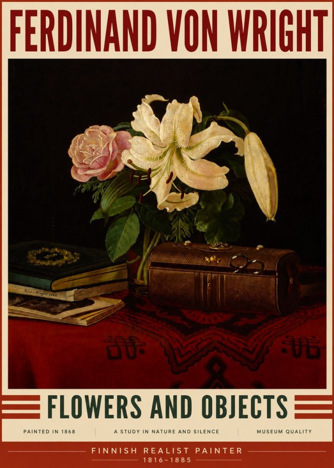 Ferdinand von Wright Flowers and Objets No5 - Plakat