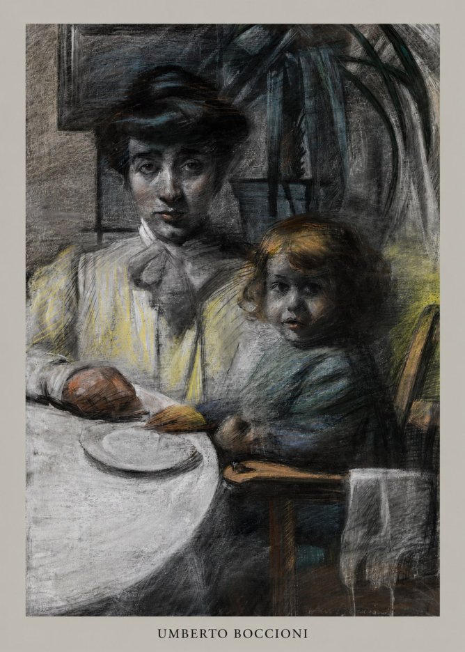 Umberto Boccioni Mother and Sister No6 - Plakat