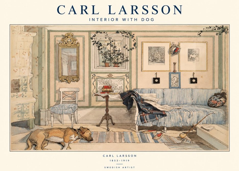 Carl Larsson Interior with Dog No1 - Plakat