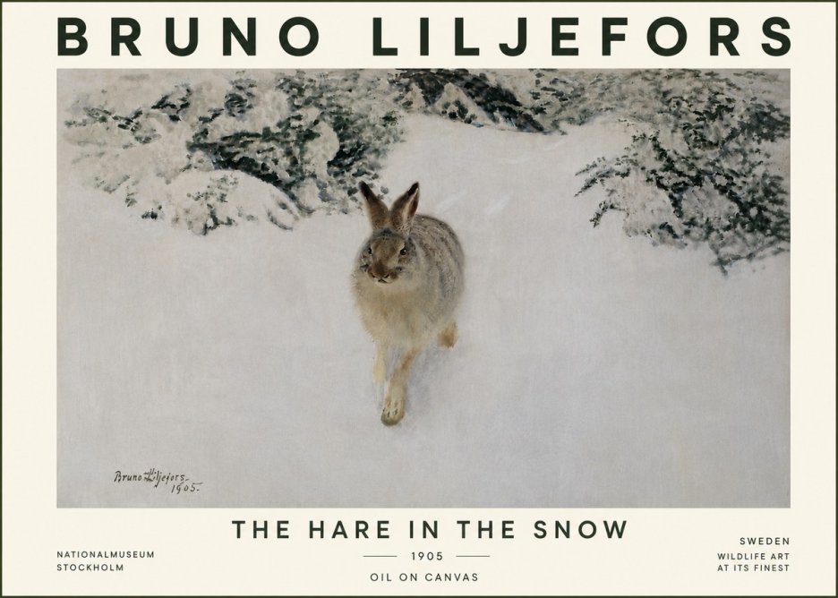 Bruno Liljefors The Hare in the Snow No5 - Plakat