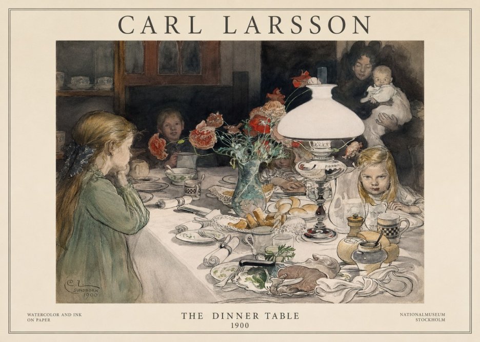 Carl Larsson The Dinner Table No1 - Plakat