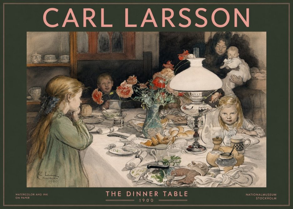 Carl Larsson The Dinner Table No3 - Plakat