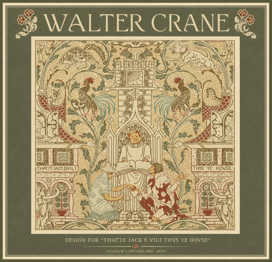 Walter Crane Design for "Thatte Jack B Vilt Thys Ye Hovse" No5 - Plakat