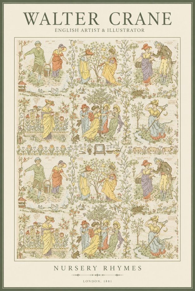 Walter Crane Nursery Rhymes No1 - Plakat