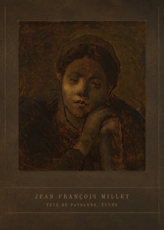 Jean-François Millet Tête De Paysanne, Étude No4 - Plakat