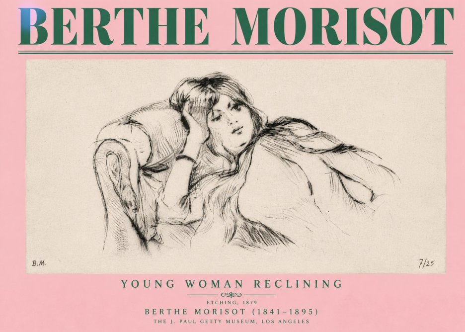Berthe Morisot Young Woman Reclining I No4 - Plakat