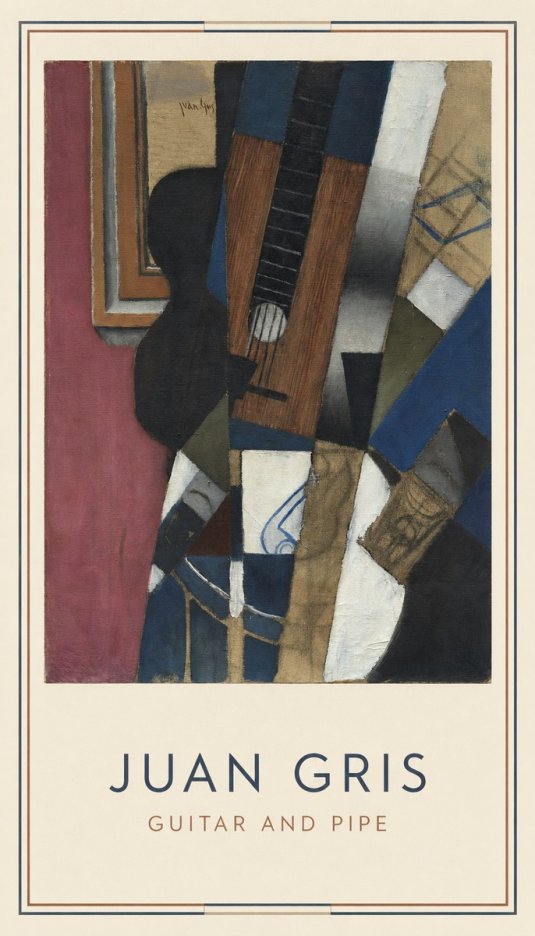 Juan Gris Guitar and Pipe I No4 - Plakat