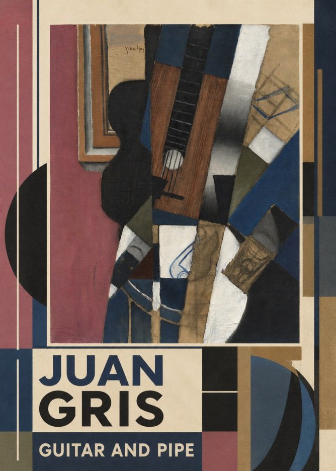 Juan Gris Guitar and Pipe I No5 - Plakat