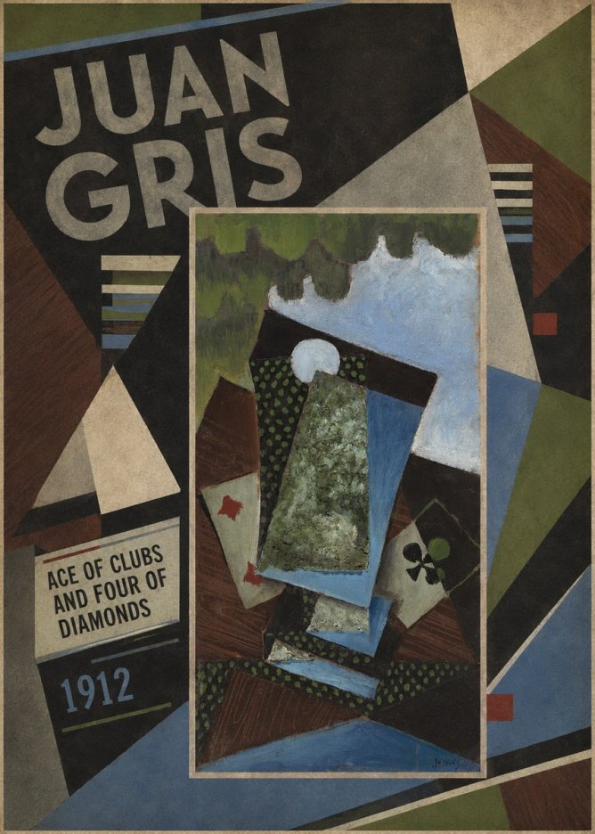 Juan Gris Ace of Clubs and Four of Diamonds No2 - Plakat