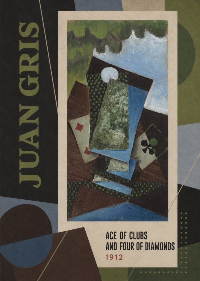 Juan Gris Ace of Clubs and Four of Diamonds No3 - Plakat
