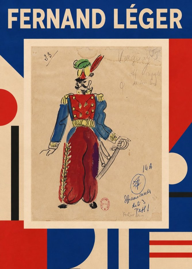 Fernand Léger Officier Invers, Bolívar No1 - Plakat