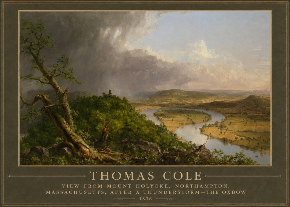 Thomas Cole View from Mount Holyoke, Northampton, Massachusetts, After a Thunderstorm—the Oxbow II No5 - Plakat