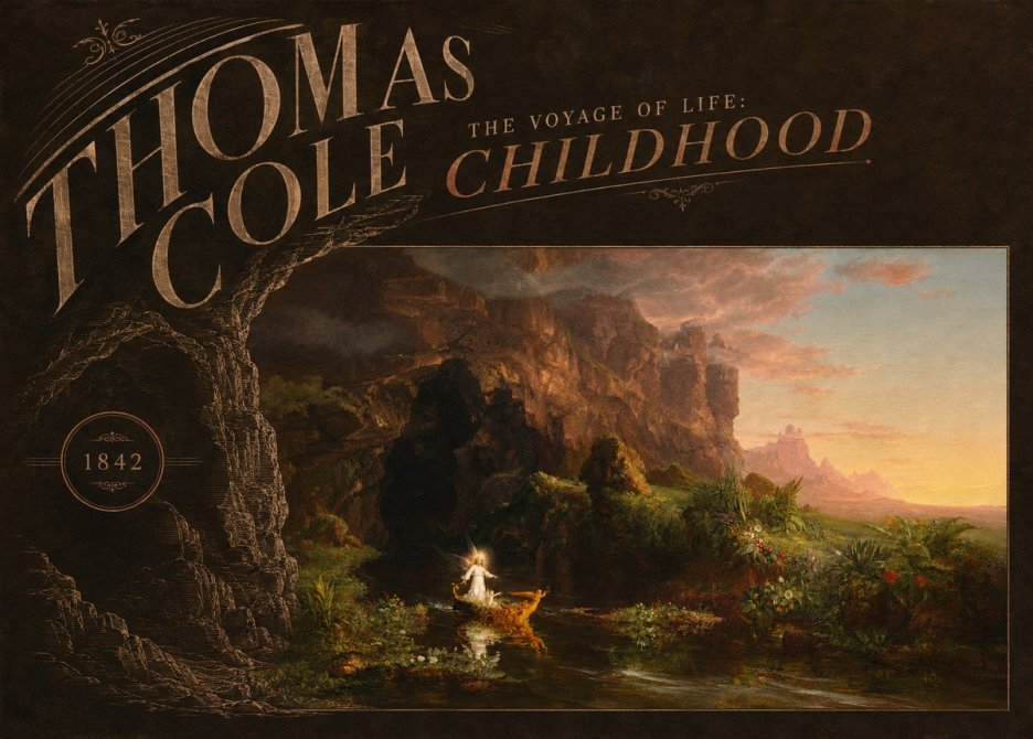 Thomas Cole The Voyage of Life: Childhood III No4 - Plakat