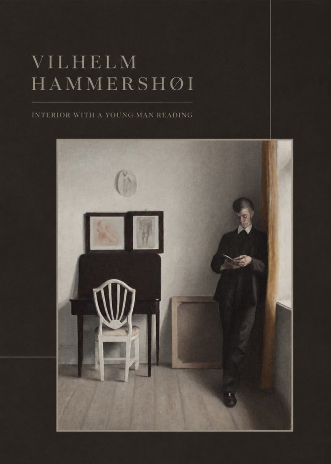 Vilhelm Hammershøi Interior with a Young Man Reading No3 - Plakat