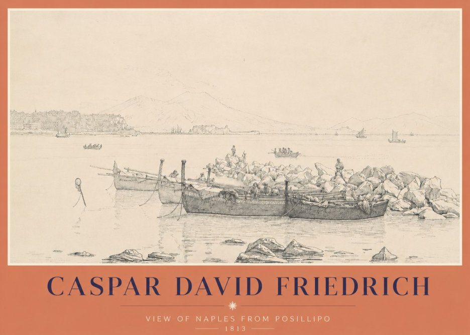 Caspar David Friedrich View of Naples from Posillipo No2 - Plakat