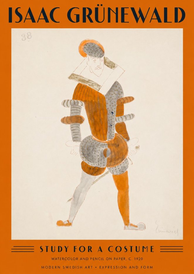 Isaac Grünewald Study for a Costume II No3 - Plakat