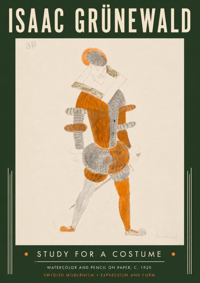 Isaac Grünewald Study for a Costume II No6 - Plakat