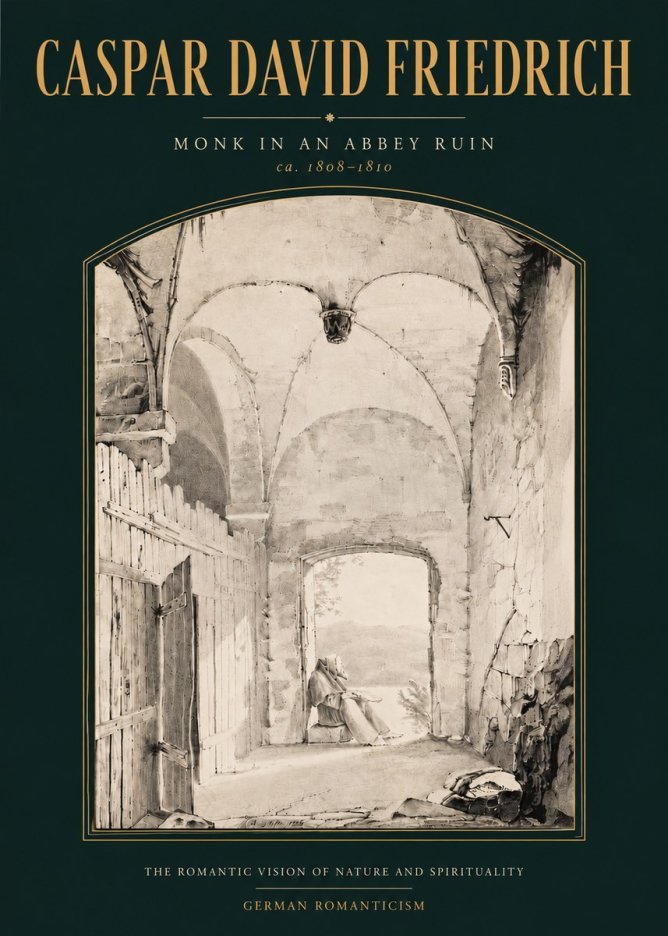 Caspar David Friedrich Monk in an Abbey Ruin No4 - Plakat