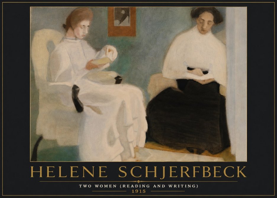 Helene Schjerfbeck Two Women (Reading and Writing) No6 - Plakat