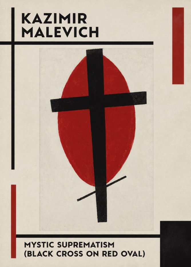 Kazimir Malevich Mystic Suprematism (Black Cross on Red Oval) No1 - Plakat