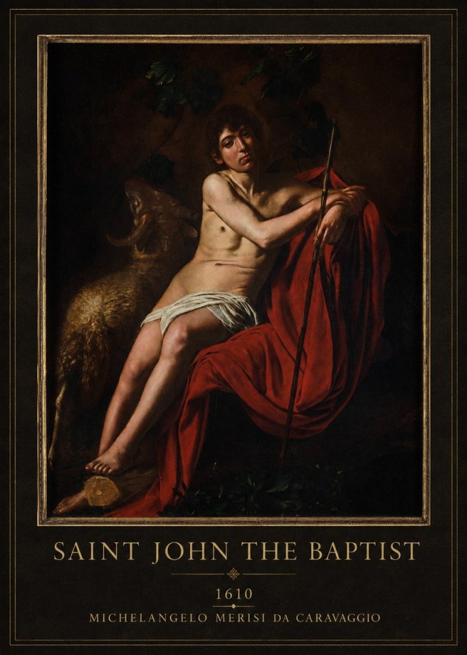 Michelangelo Merisi da Caravaggio Saint John the Baptist III No4 - Plakat