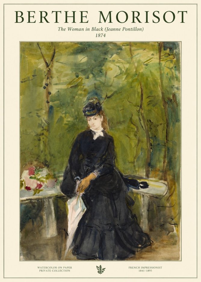 Berthe Morisot The Woman in Black (Jeanne Pontillon) No1 - Plakat